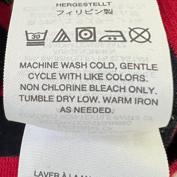 J Crew Womens Red Blue Stripe Cardigan Sweater Metallic Trim Button Up size XS - Picture 10 of 12